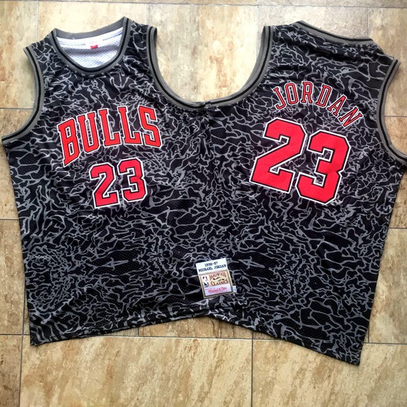 Men Chicago Bulls 23 Jordan Black split tight embroider Mitchell Ness NBA Jerseys